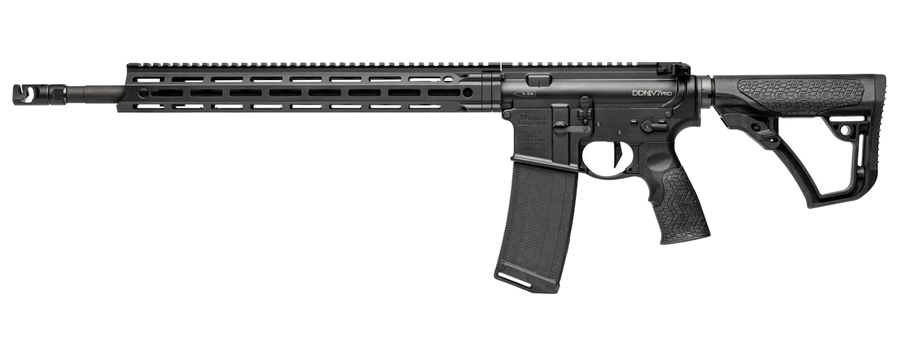 Daniel Defense DDM4 V7 Pro Series .223 Rem / 5.56 NATO Rifle – 18", 32+1, Matte Black, Collapsible / Folding Stock Daniel Defense Soft Touch