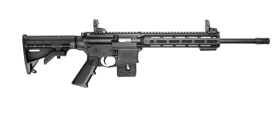 Smith & Wesson M&P15-22 Sport .22 LR Rifle – 16.5", 10+1, Black, Collapsible / Folding 6-Position CAR Stock, Magpul MBUS Front & Rear