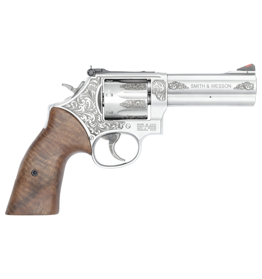 Smith & Wesson 686 Plus Engraved Revolver – .357 Magnum / 38 Special, Satin Stainless Steel