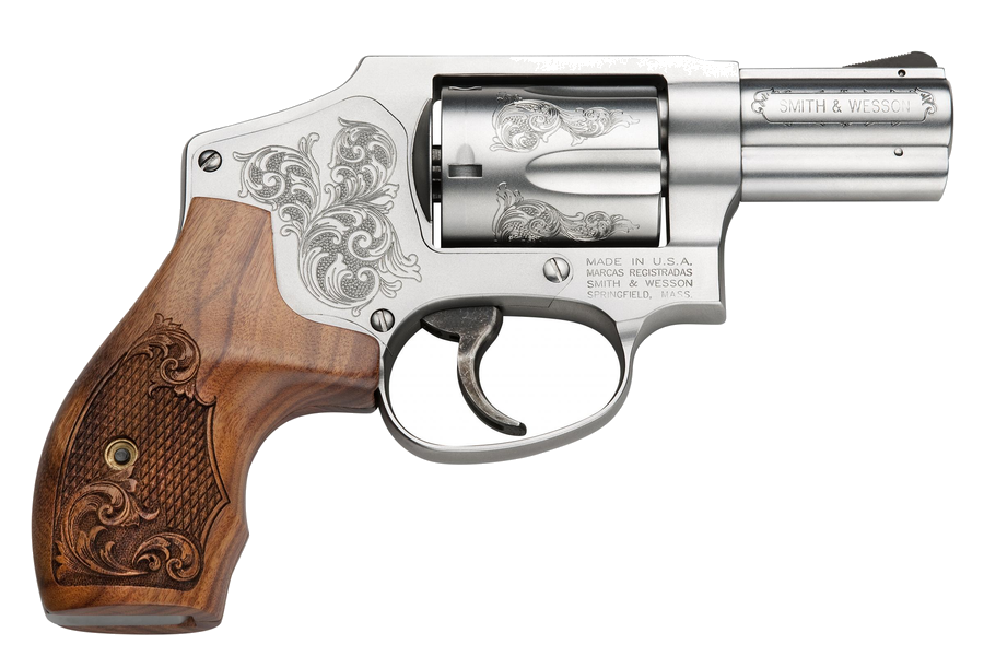 Smith & Wesson 640 .357 Magnum Revolver – Engraved Wood Grips