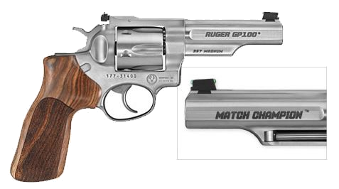Ruger GP100 .357 Magnum Revolver – Hogue Stippled Hardwood