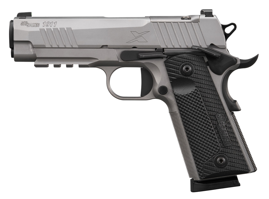 SIG Sauer 1911 X Carry .45 ACP Pistol – 4.2", 8+1, Bead-Blasted Stainless Steel, Steel Frame, Black G10 Grip Panels, XRay3 Day/Night Sights
