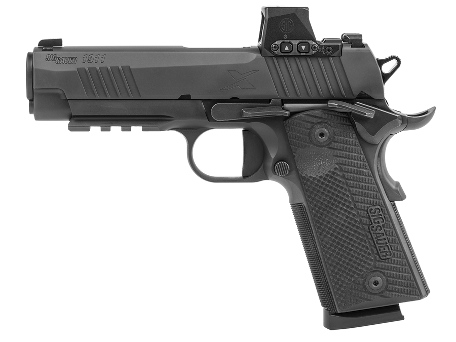 SIG Sauer 1911 X Carry .45 ACP Pistol – 4.25", 8+1, Black DLC, Steel Frame, Black G10 Grip Panels, XRay3 Day/Night Sights, G10 grips