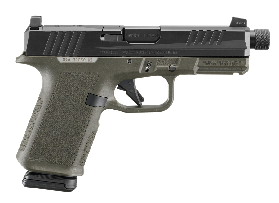Ruger RXM 9mm Pistol – OD Green – 4.5" Threaded