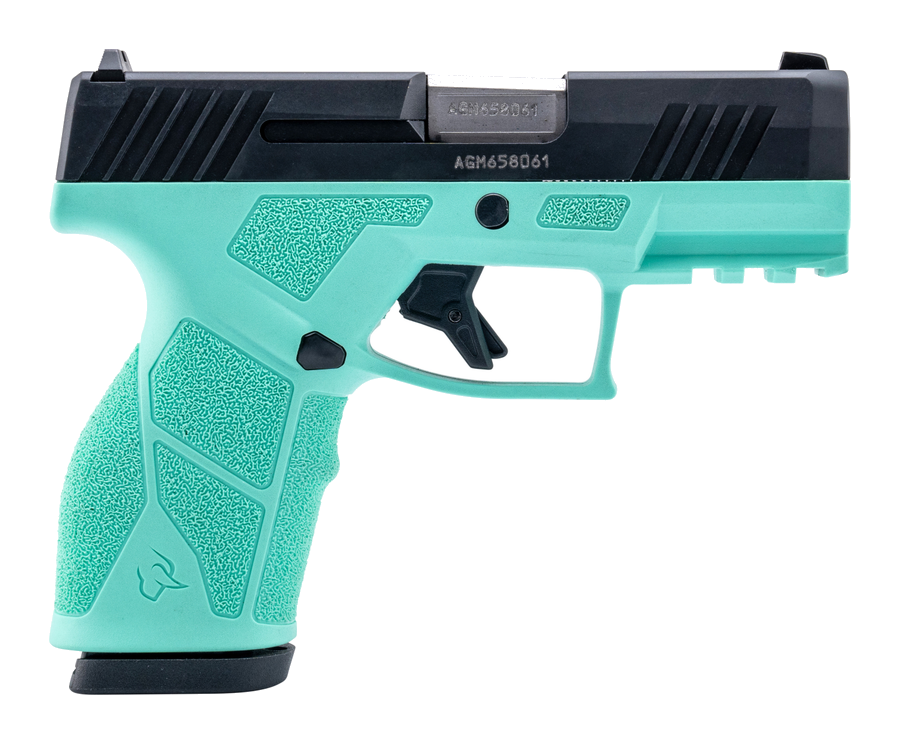 Taurus GX2 9mm Pistol – 3.38", 10+1, Black, Steel Frame, Cyan Polymer, FS: Fixed White Dot RS: Drift, includes two 10-round magazines
