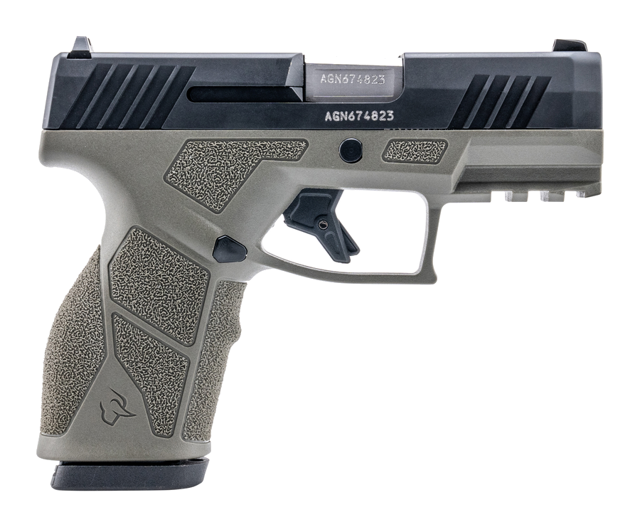 Taurus GX2 9mm Pistol – 3.38", 13+1, Black, Steel Frame, OD Green Polymer, FS: Fixed White Dot RS: Drift, includes two 13-round magazines