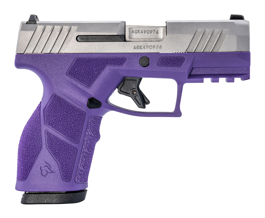 Taurus GX2 9mm Pistol – 3.38", 13+1, Stainless, Steel Frame, Dark Purple Polymer, FS: Fixed White Dot RS: Drift