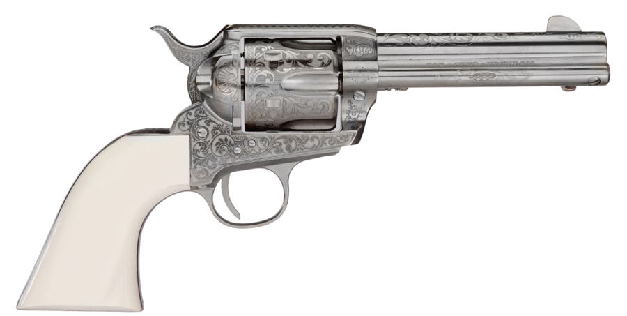 Taylor's & Company 1873 Outlaw Legacy .45 Colt Revolver – 4.75" Barrel, Engraved Nickel