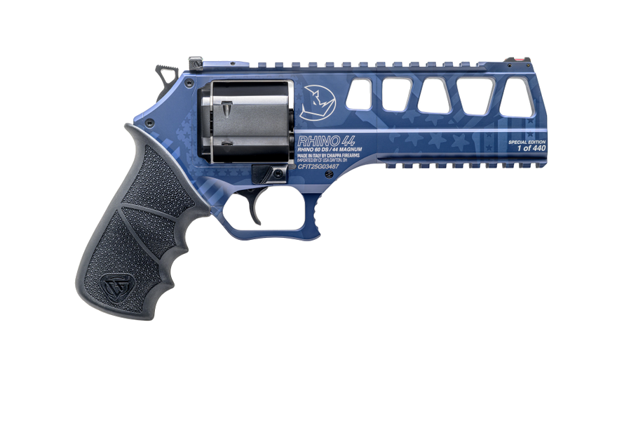Chiappa Rhino 60DS L Frame 44 Magnum Revolver – Navy Blue w/American Flag