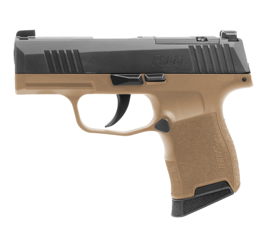 SIG Sauer P365 9mm Pistol – 3.1", 10+1, Two-Tone Coyote, Polymer Frame, Black Polymer Grip, Std. X-RAY 3 Day/Night Sights