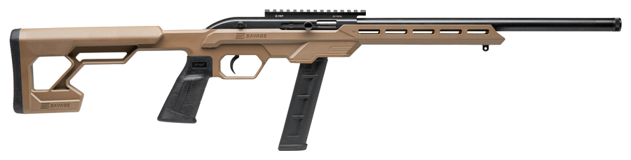 Savage Arms 64 Precision .22 LR Rifle – 16.5", 20+1, Matte Black, Chassis FDE Synthetic Chassis