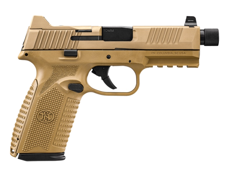 FN 510 Tactical 10mm Pistol – 4.71", 22+1, Flat Dark Earth, Polymer Frame, FDE Polymer, Suppressor Height Night Sights