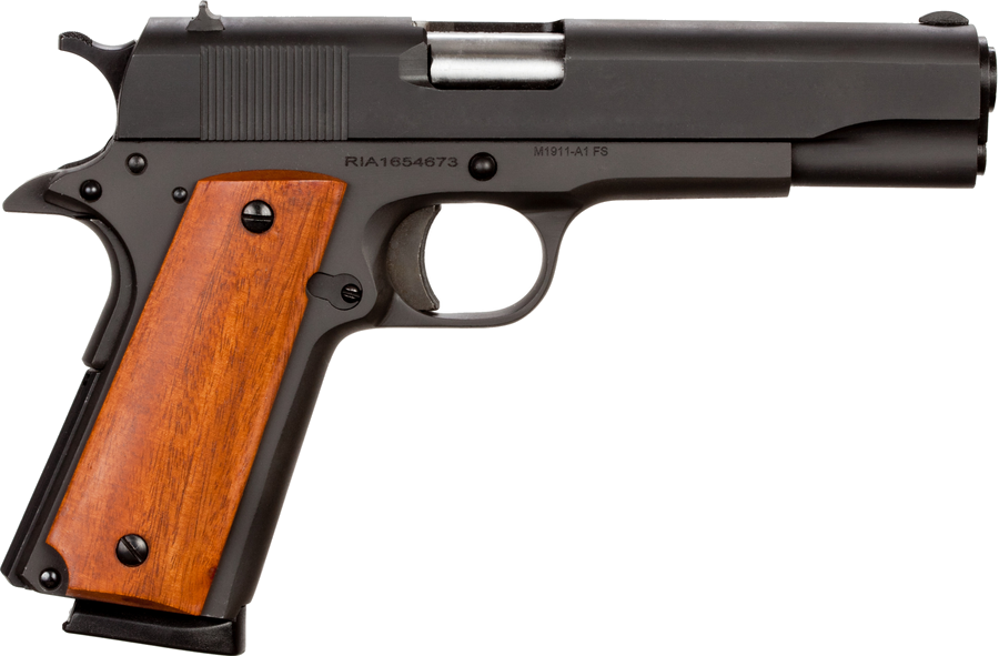 Rock Island Armory M1911-A1 Gi .45 ACP Pistol – 5" Barrel, Smooth Wood