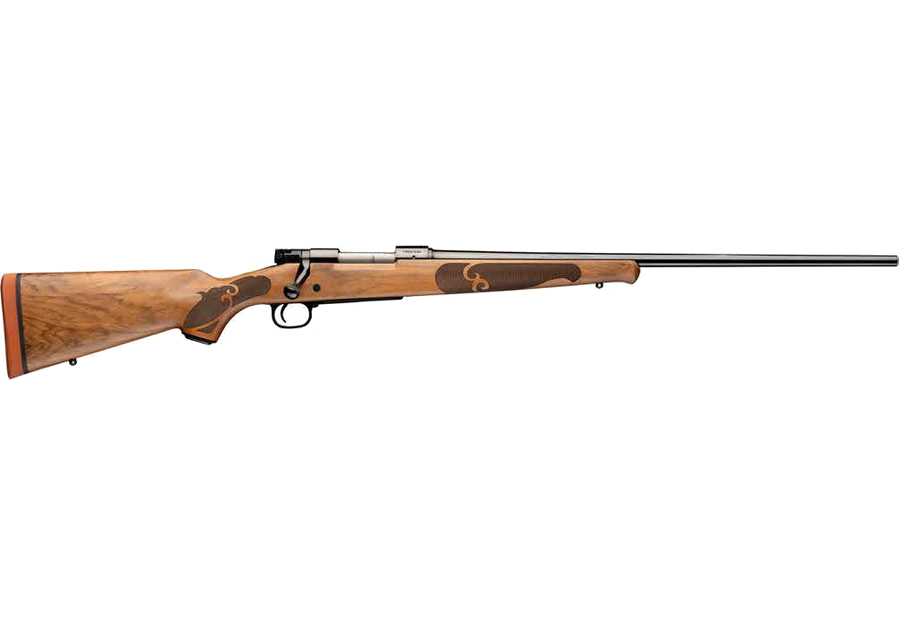 Winchester Model 70 Featherweight SS 264 Win Rifle – 24", 3+1, Gloss Blued, Wood Stock Satin Finish AA French Walnut
