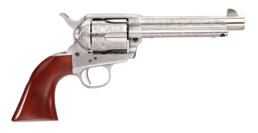 Taylor's & Company Cattleman White Floral Engrave .45 Colt Revolver – 5.5" Barrel
