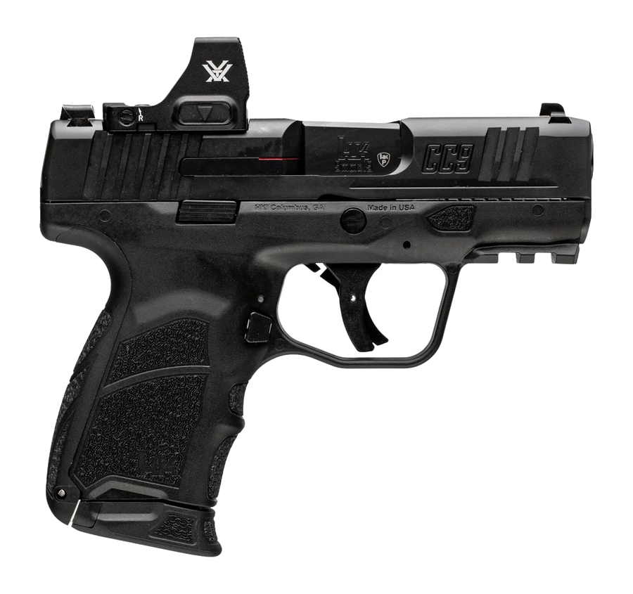 HK Cc9 9mm Pistol – 3.32", 12+1, Black, Polymer Frame, Front Night Sight