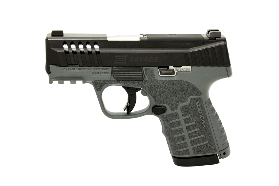 Savage Arms Stance MC9MS 9mm Pistol – 3.2", 13+1, Black Nitride, Gray Polymer, 3-Dot – MPN 67066
