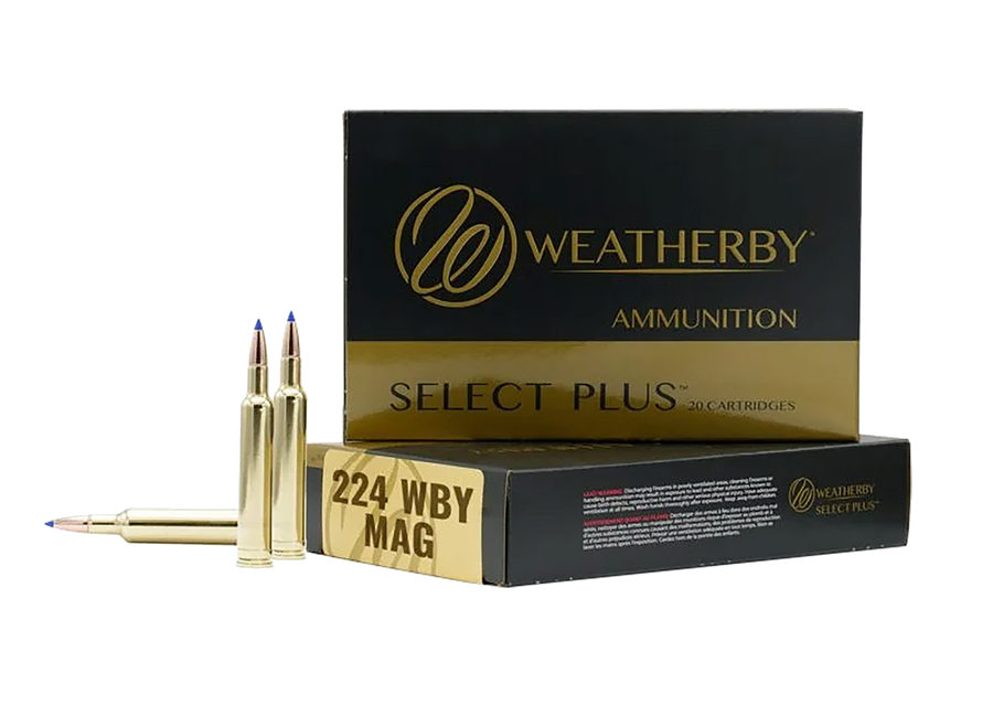 Weatherby Select Plus Ammo 224 WBY Mag 50 Grain Ammunition – 20 Rounds