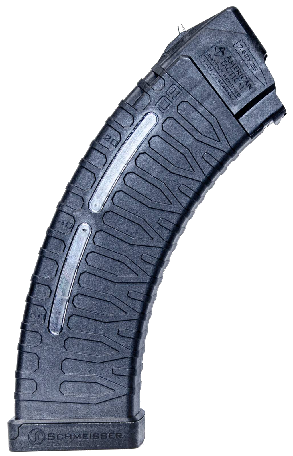 American Tactical Inc Schmeisser 7.62 x 39mm 60-Round Magazine – Black Polymer