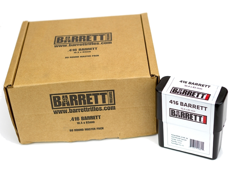 Barrett MTAC .416 Barrett 452 Grain Ammunition – 80-Round Case