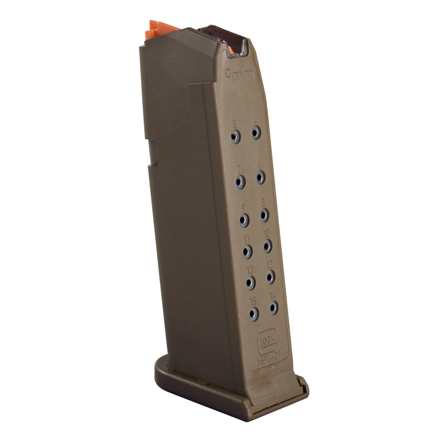 Glock G19 Gen 5 9mm 15-Round Magazine – for Glock 19, Flat Dark Earth