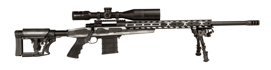 Howa M1500 APC Flag Chassis 25 Creedmoor Rifle – 24" Barrel, Grayscale Flag Chassis