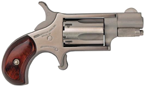 North American Arms Mini .22 LR Revolver – 1 1/8", 5-Round Capacity, Stainless, Steel Frame, Wood, Fixed – MPN NAA-22LR