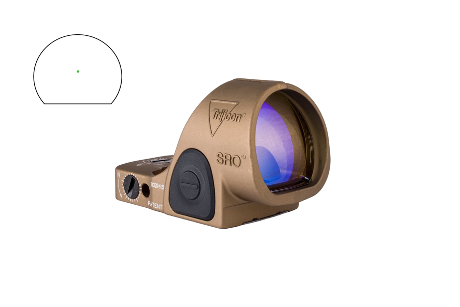 Trijicon SRO (Specialized Reflex Optic) Red-Dot Sight – 2.5 MOA Green Dot LED, Coyote Brown
