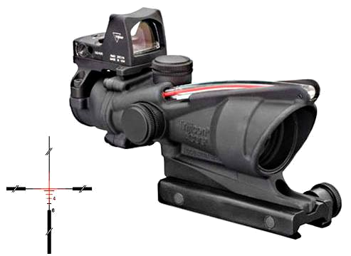 Trijicon ACOG with RMR Type2 Dot Sight 4x32 Riflescope – Red Crosshair .223