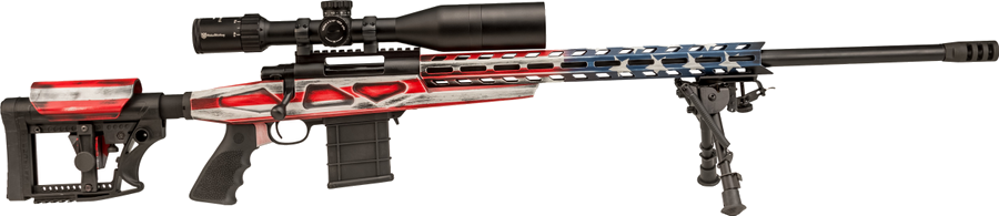 Howa M1500 APC Flag Chassis 25 Creedmoor Rifle – 24" Barrel, USA Flag Chassis