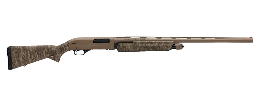 Winchester SXP Hybrid Hunter 12 Gauge Shotgun – 26", 4+1, 3.5" Chamber, Flat Dark Earth Perma-Cote, Mossy Oak Bottomlands Camo Stock