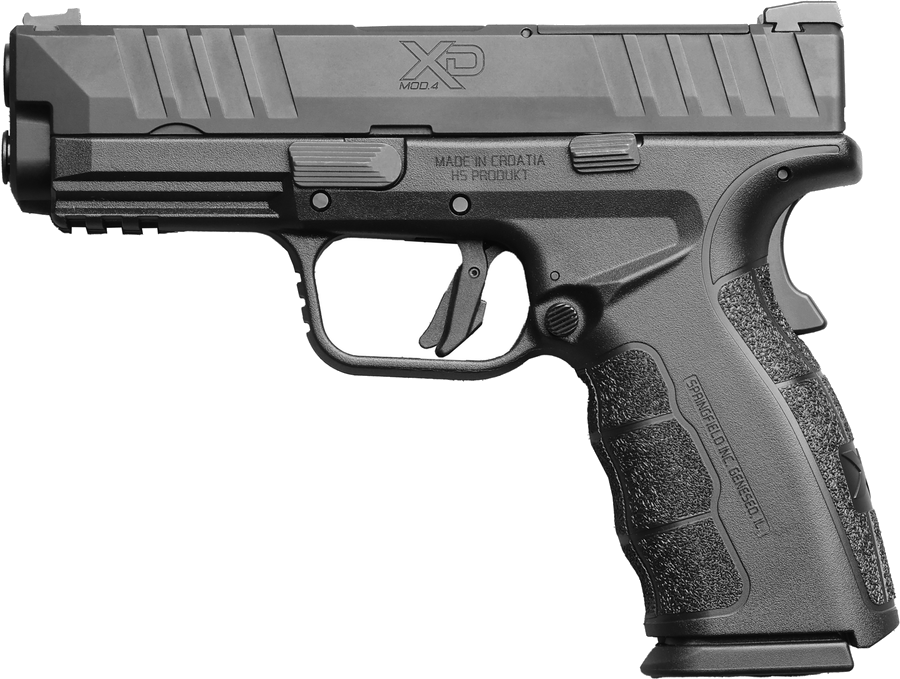 Springfield Armory XD Mod.4 9mm Pistol – 4", 10+1, Melonite, Polymer Frame, FS: Fiber Optic RS: White Dot