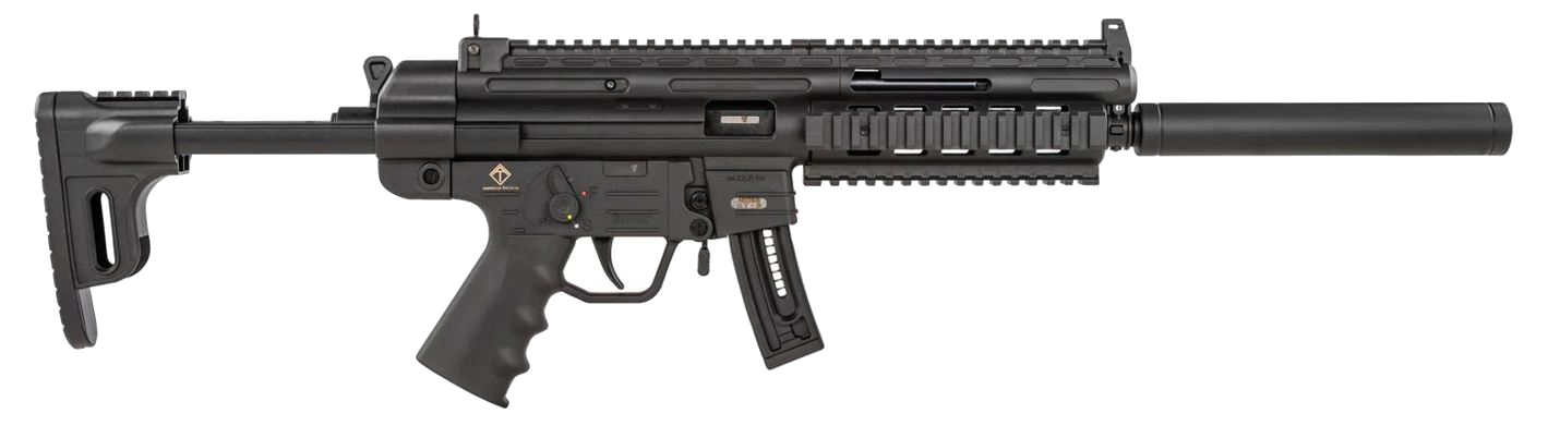 American Tactical Inc GSG-16 Carbine .22 LR Rifle – 16.25", 10+1, Matte Black, Collapsible / Folding Black Synthetic Stock – MPN GERGGSG1610