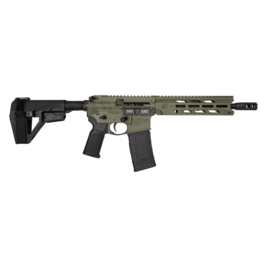 Diamondback Firearms Obsidian DB15 Pistol – 300 AAC Blackout, Olive Drab Green Cerakote