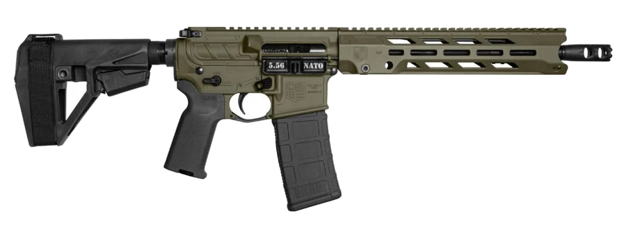 Diamondback Firearms Obsidian DB15 Pistol – .223 Rem / 5.56 NATO, Olive Drab Green Cerakote