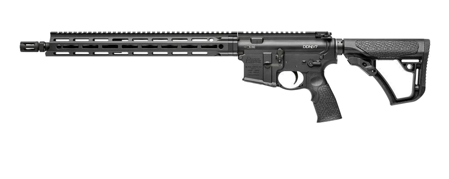 Daniel Defense DDM4 V7 .223 Rem / 5.56 NATO Rifle – 16", Matte Black Hardcoat Anodized, Collapsible / Folding Stock DD Soft Touch Furniture