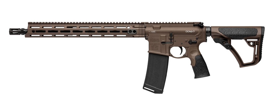 Daniel Defense DDM4 V7 .223 Rem / 5.56 NATO Rifle – 16", 32+1, Mil-Spec+ Brown, Collapsible / Folding Stock DD Soft Touch Furniture