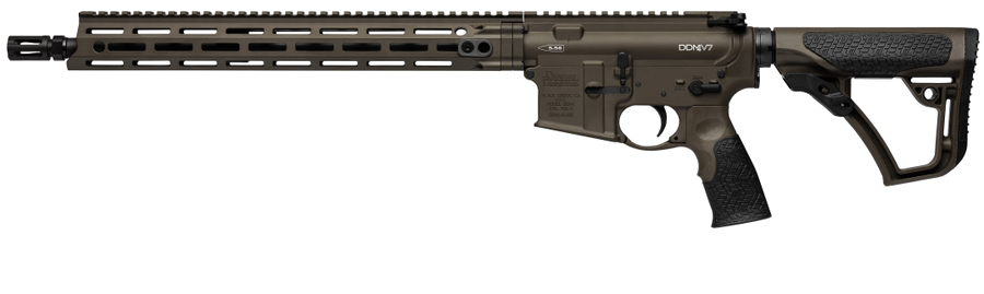 Daniel Defense DDM4 V7 .223 Rem / 5.56 NATO Rifle – 16", 10+1, Mil-Spec+ Brown, Collapsible / Folding Stock DD Soft Touch Furniture