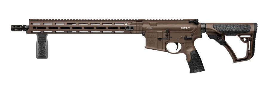 Daniel Defense DDM4 V7 .223 Rem / 5.56 NATO Rifle – 16", Mil-Spec+ Brown, Collapsible / Folding Stock DD Soft Touch Furniture