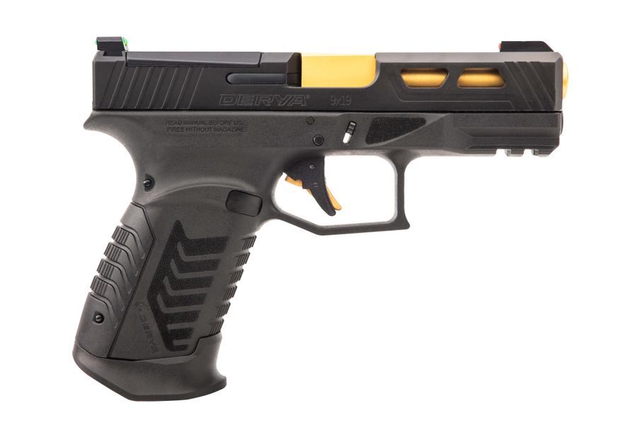 Derya Arms Dy9 9mm Pistol – 3.86", 15+1, Black Melonite, Polymer Frame, Black Polymer, TruGlo Fiber Optic, optic ready – MPN DY9.G.US
