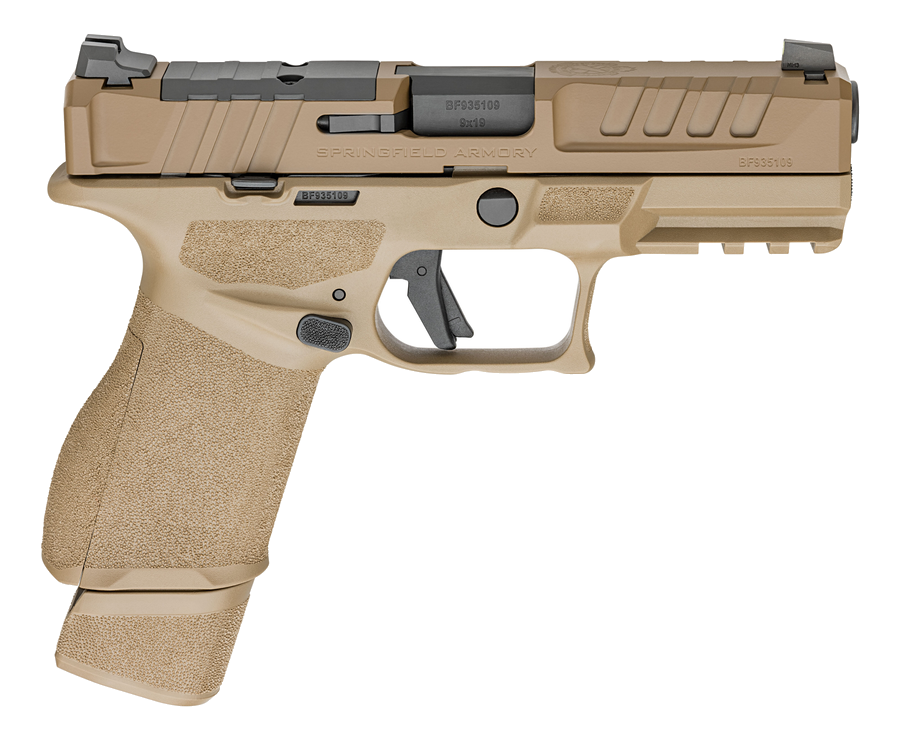 Springfield Armory Echelon 4.0C 9mm Pistol – 4", 18+1, Flat Dark Earth Cerakote, Polymer Frame, FDE Polymer, FS: Lum RS: Tact. Rack U-Dot