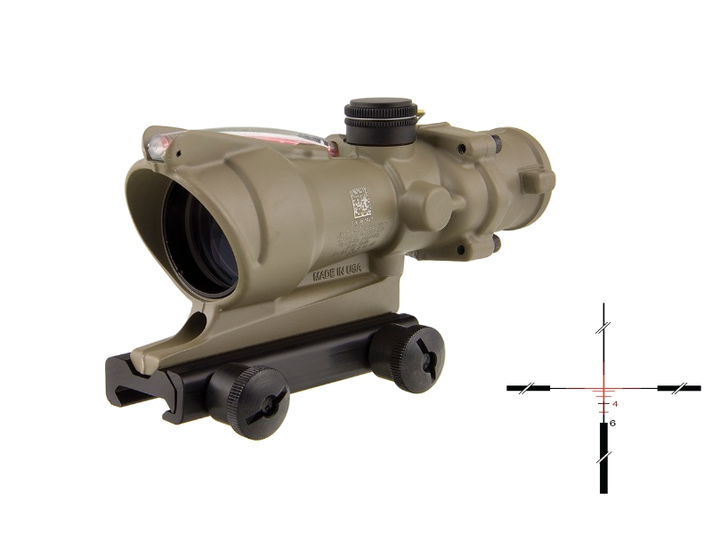 Trijicon ACOG 4x32 5.56 NATO Riflescope – Dual-Illuminated Red Crosshair, Flat Dark Earth Cerakote