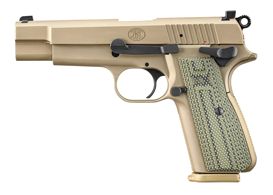 FN High Power 9mm Pistol – Alloy Frame, Dirty Olive G10