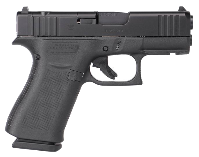 Glock G43x Mos 9mm Pistol – 3.39", 10+1, Gas Nitride, Polymer Frame, Fixed Glock Sights, includes two 10-round magazines
