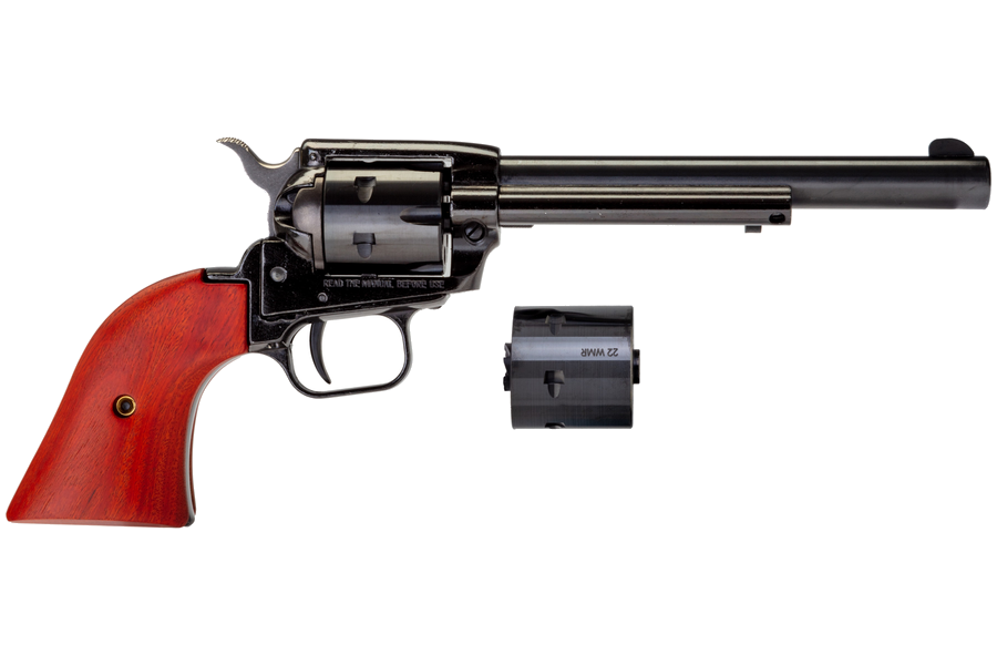 Heritage Rough Rider Small Bore .22 LR / .22 Magnum Revolver – 6.5", 6-Round Capacity, Blue, Alloy Frame, Cocobolo, Fixed Sights