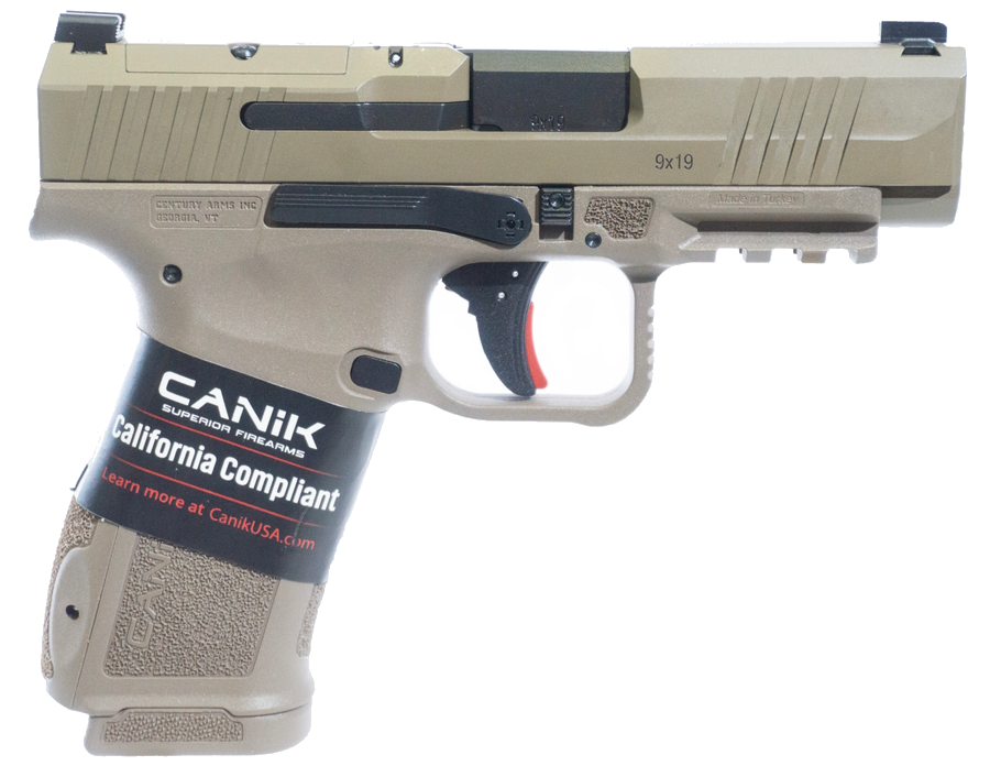 Canik Mete Mc9ls 9mm Pistol – 3.5", 10+1, Flat Dark Earth Cerakote, FDE Polymer, 3-Dot White Sights, includes two 10-round magazines
