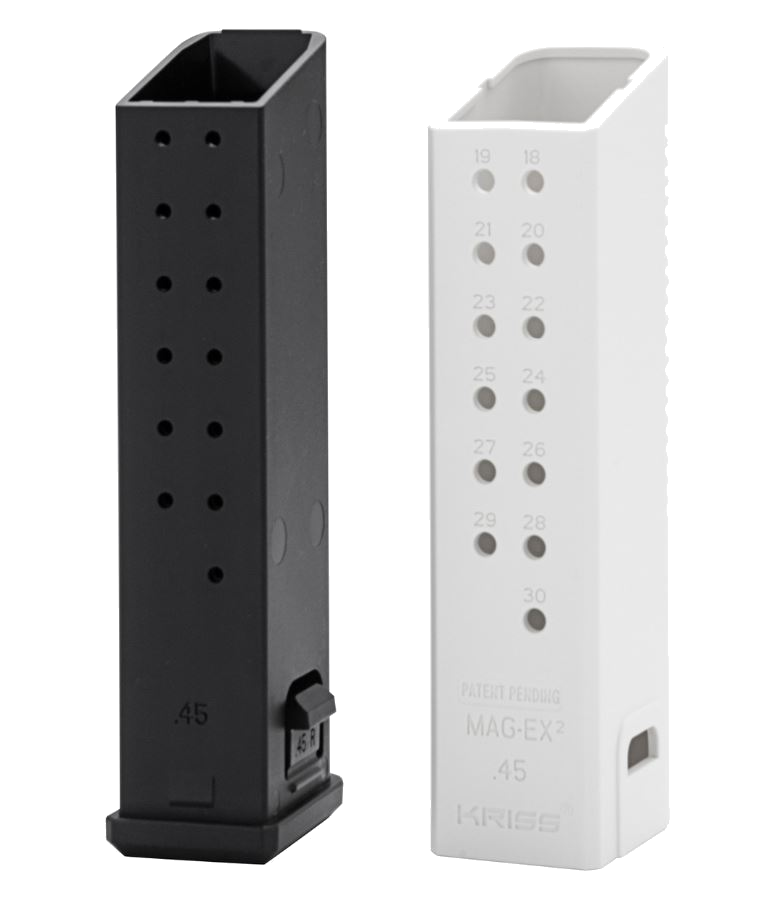 KRISS USA MagEx2 9mm Magazine Extension for Glock 17 – +23 Rounds, Alpine White