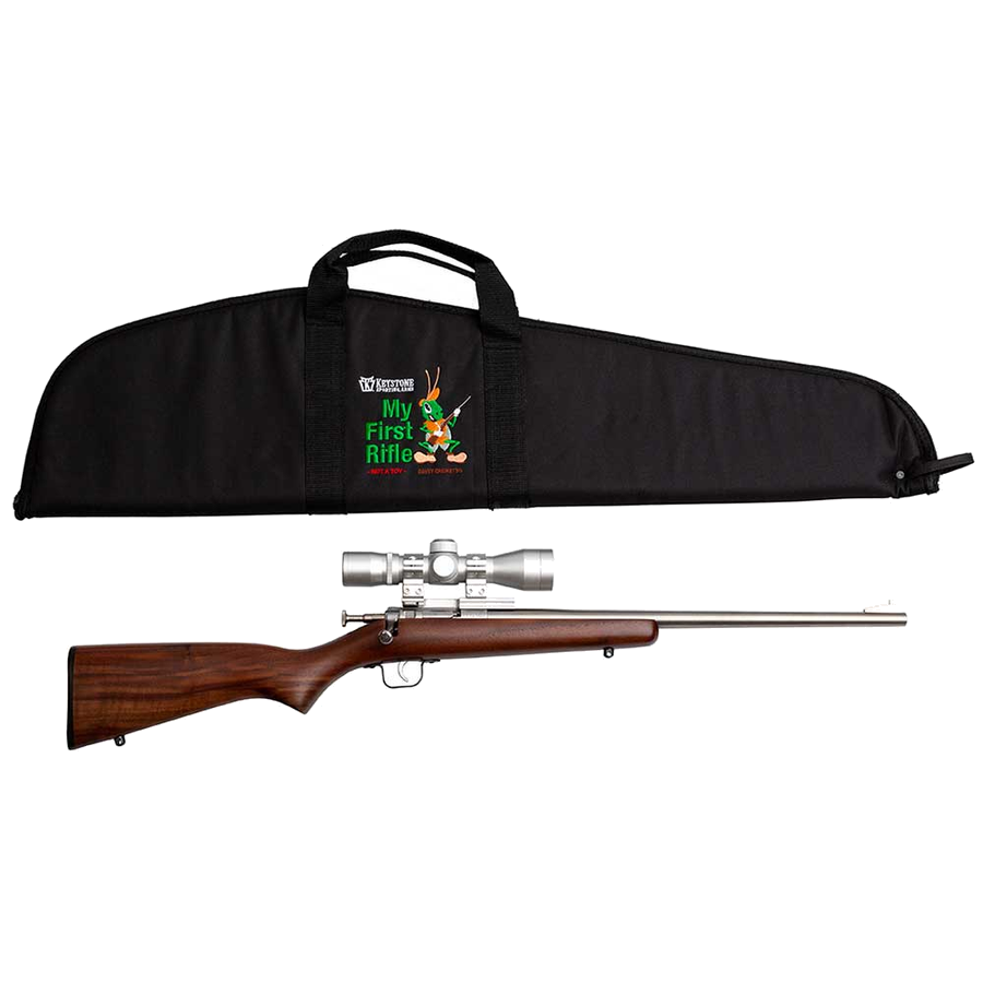 Keystone Sporting Arms Crickett .22 LR Rifle – 16.25", Single-Shot, Stainless, Wood Stock Walnut