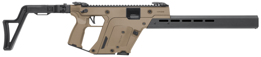 Kriss USA Vector CRB G3 10mm Rifle – 16", 10+1, Flat Dark Earth, Collapsible / Folding Telescopic Folding Stock, Low Profile Flip Up Sights