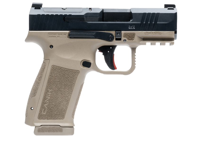Canik Mete Mc9l 9mm Pistol – 3.18", 17+1, Black Nitride, FDE Polymer, 3-Dot White Sights, includes two 17-round magazines